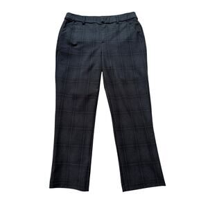 Wit & Wisdom Women's Pants 10 'Ab'Solution High Waist Crop Plaid Black Gray